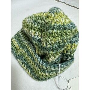 Hand-crocheted Bucket Hat in a Chunky Variegated Green Yarn Size Small Handmade